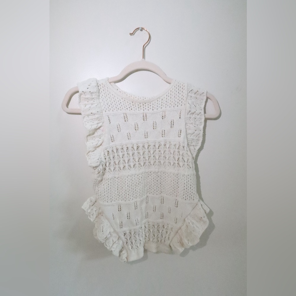 Zara Knit Tank Top with Ruffle Details